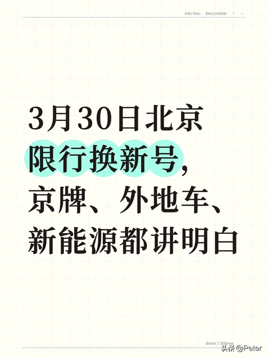 北京限行尾号轮换！3月30日起新规，记错罚100