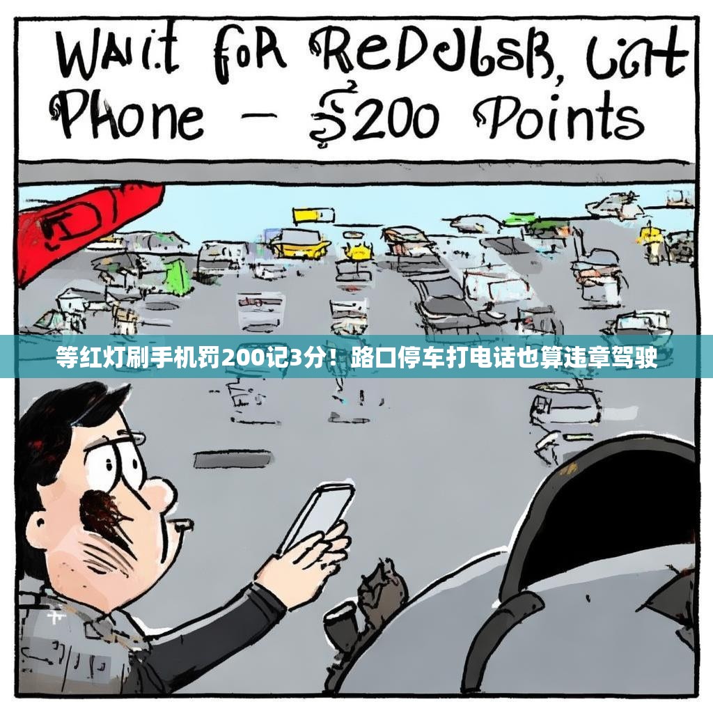 等红灯刷手机罚200记3分！路口停车打电话也算违章驾驶