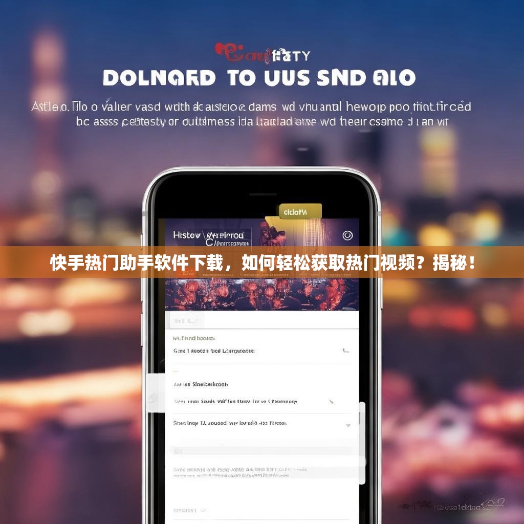 快手热门助手软件下载，如何轻松获取热门视频？揭秘！